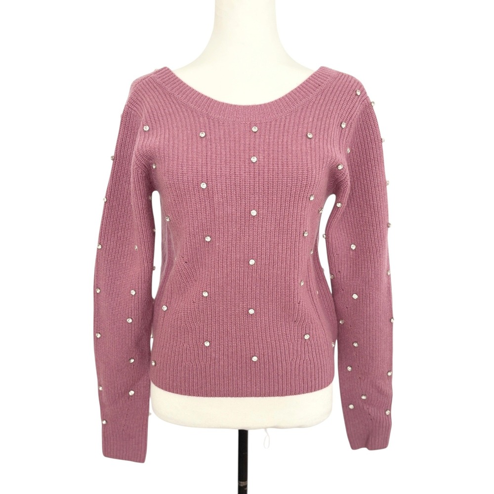 NWT Ellie‎ Tahari Cashmere MSRP $395 Mauve coquette soft feminine sweater Small
